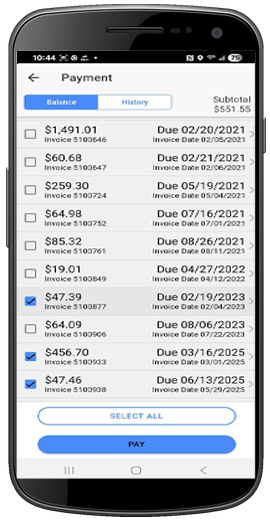 entrée EXPRESS Mobile Order Entry - Accept Payments screen